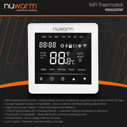 Nuwarm Smart WiFi Thermostat - White
