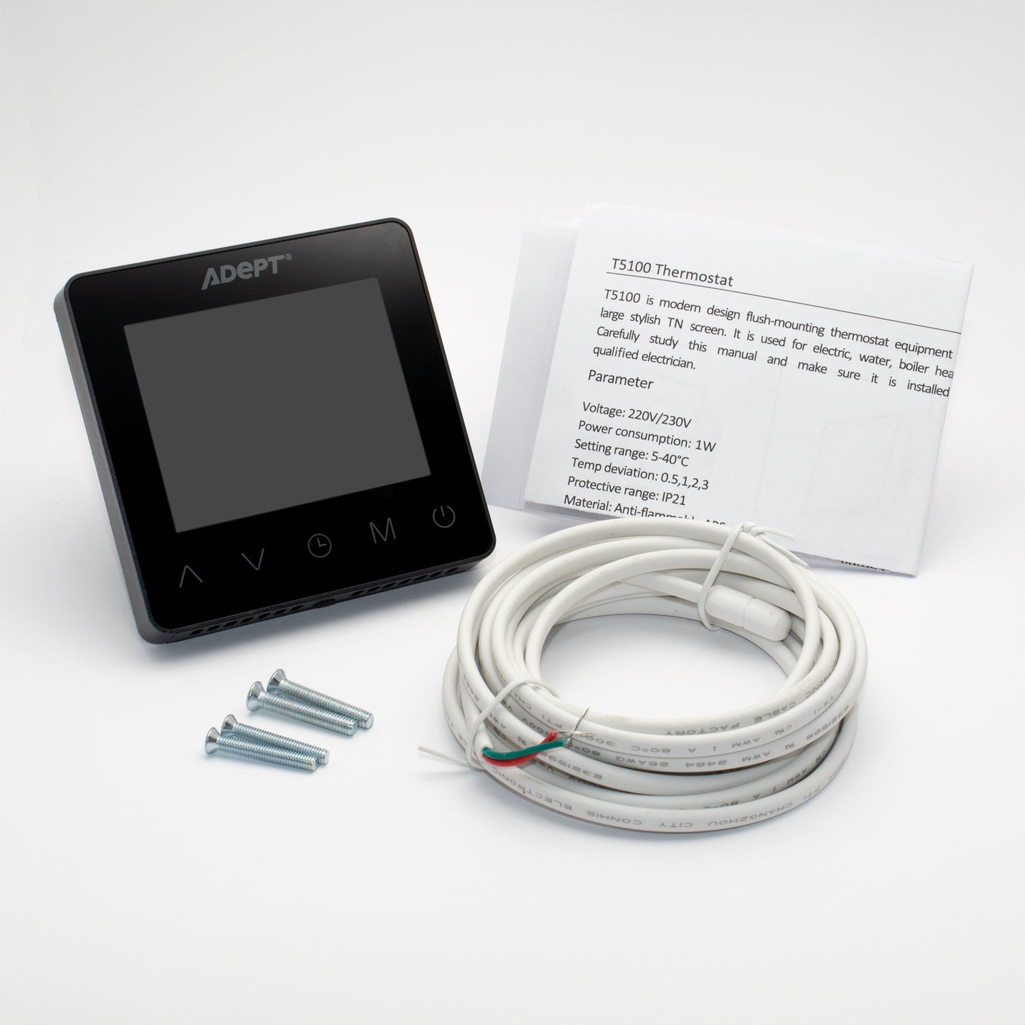 Programmable Thermostat - Black